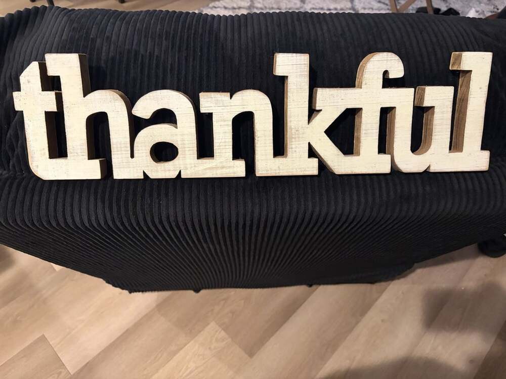 Thankful Wood Cutout Sign